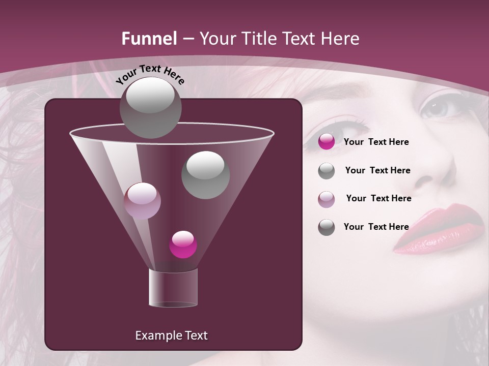 A Woman With Pink Hair And Red Lipstick PowerPoint Template