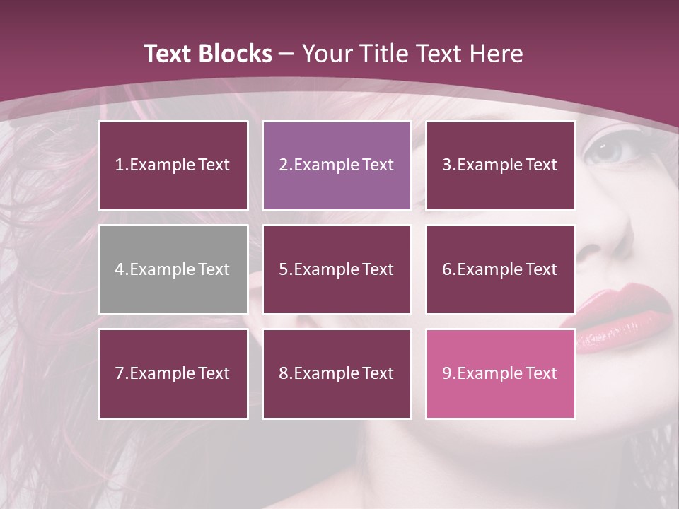 A Woman With Pink Hair And Red Lipstick PowerPoint Template