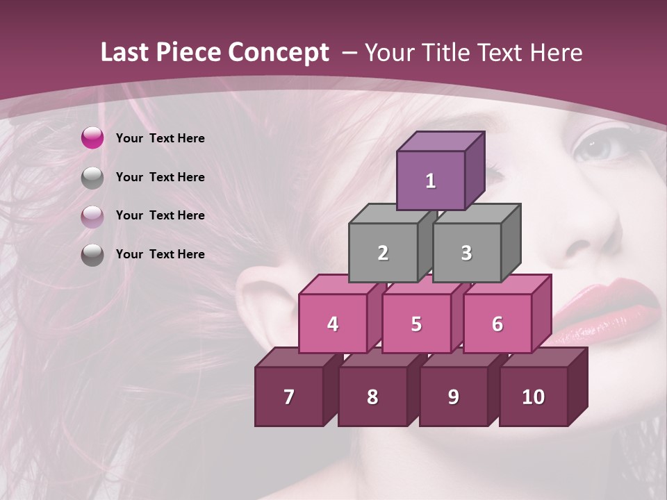 A Woman With Pink Hair And Red Lipstick PowerPoint Template