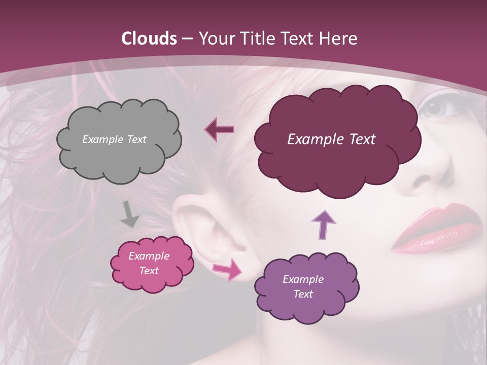 A Woman With Pink Hair And Red Lipstick PowerPoint Template