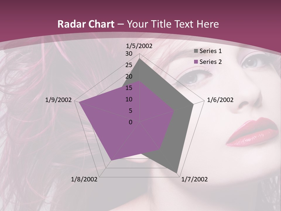 A Woman With Pink Hair And Red Lipstick PowerPoint Template