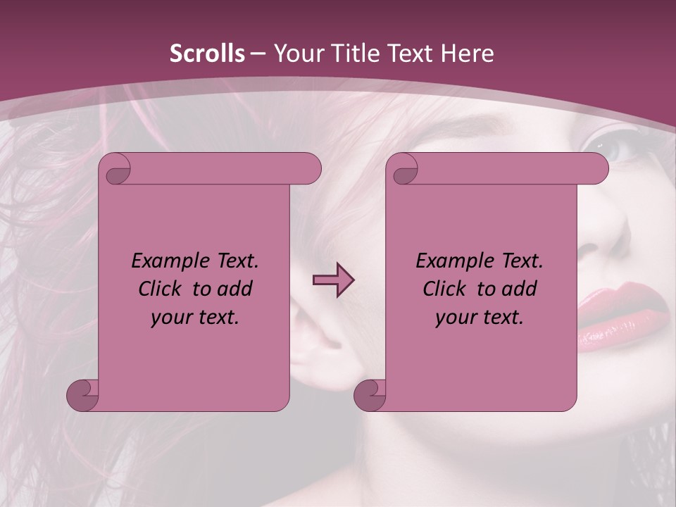 A Woman With Pink Hair And Red Lipstick PowerPoint Template