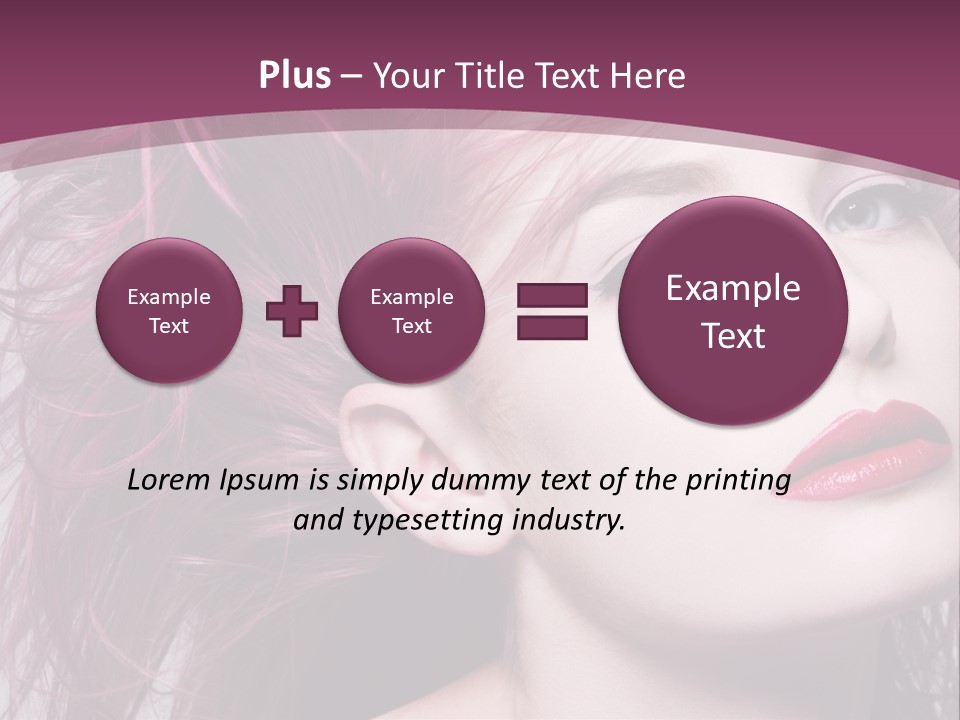 A Woman With Pink Hair And Red Lipstick PowerPoint Template