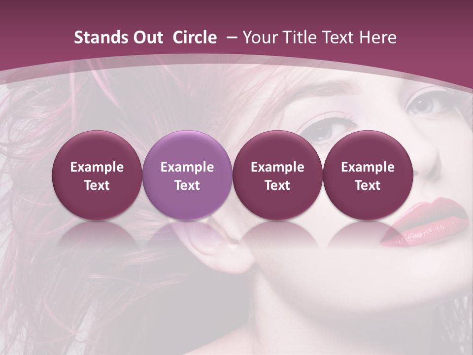 A Woman With Pink Hair And Red Lipstick PowerPoint Template