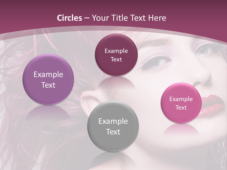 A Woman With Pink Hair And Red Lipstick PowerPoint Template