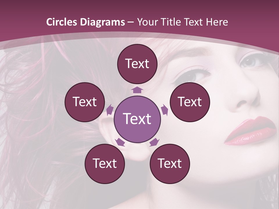 A Woman With Pink Hair And Red Lipstick PowerPoint Template