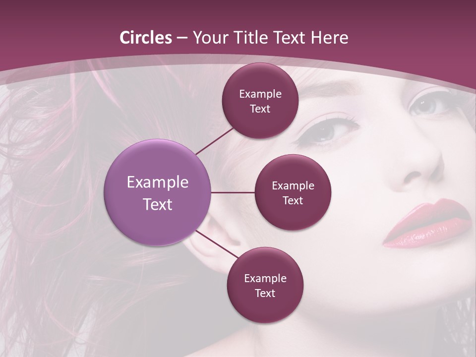 A Woman With Pink Hair And Red Lipstick PowerPoint Template