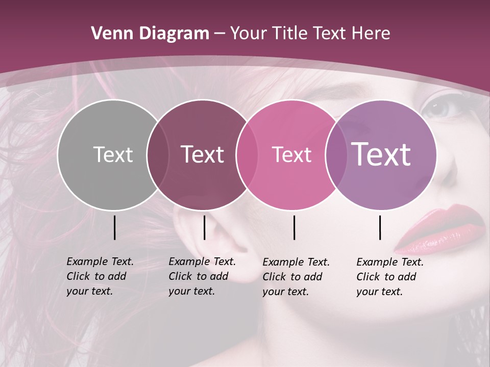 A Woman With Pink Hair And Red Lipstick PowerPoint Template
