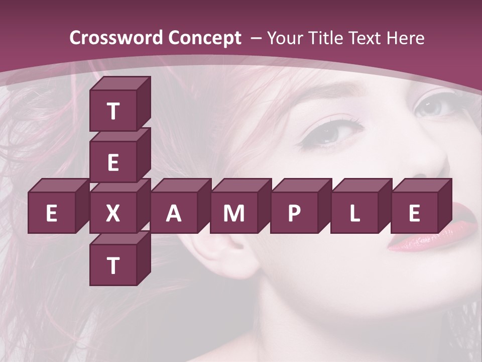 A Woman With Pink Hair And Red Lipstick PowerPoint Template