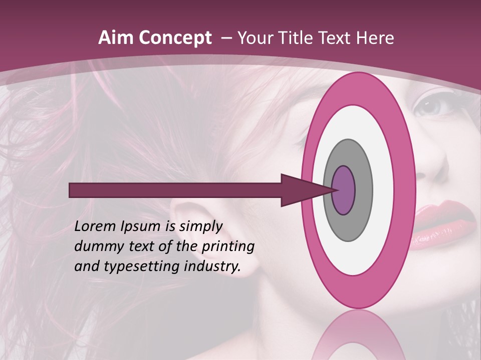 A Woman With Pink Hair And Red Lipstick PowerPoint Template