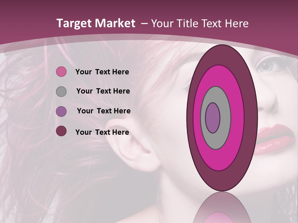 A Woman With Pink Hair And Red Lipstick PowerPoint Template