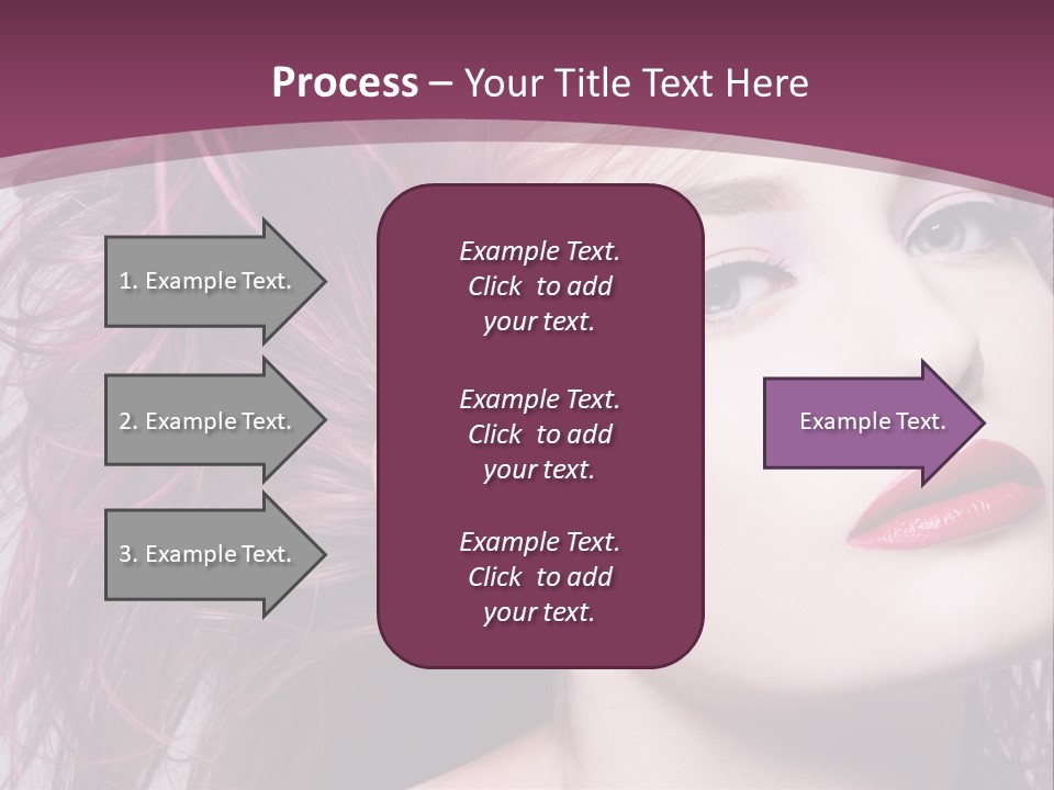 A Woman With Pink Hair And Red Lipstick PowerPoint Template