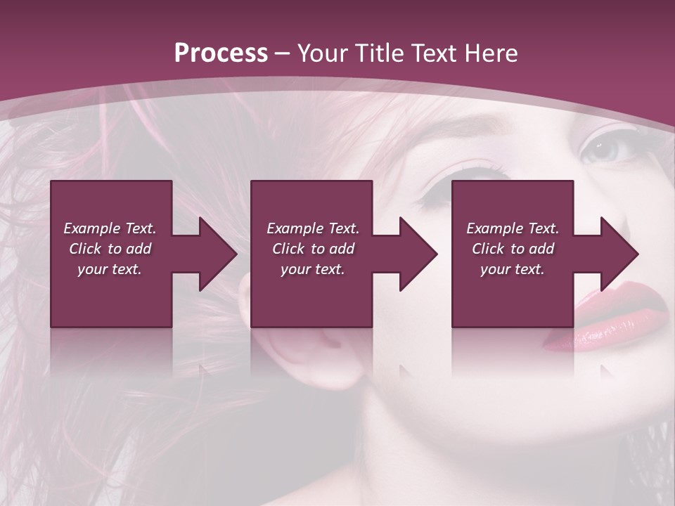 A Woman With Pink Hair And Red Lipstick PowerPoint Template