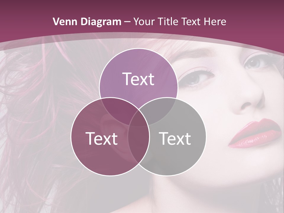 A Woman With Pink Hair And Red Lipstick PowerPoint Template