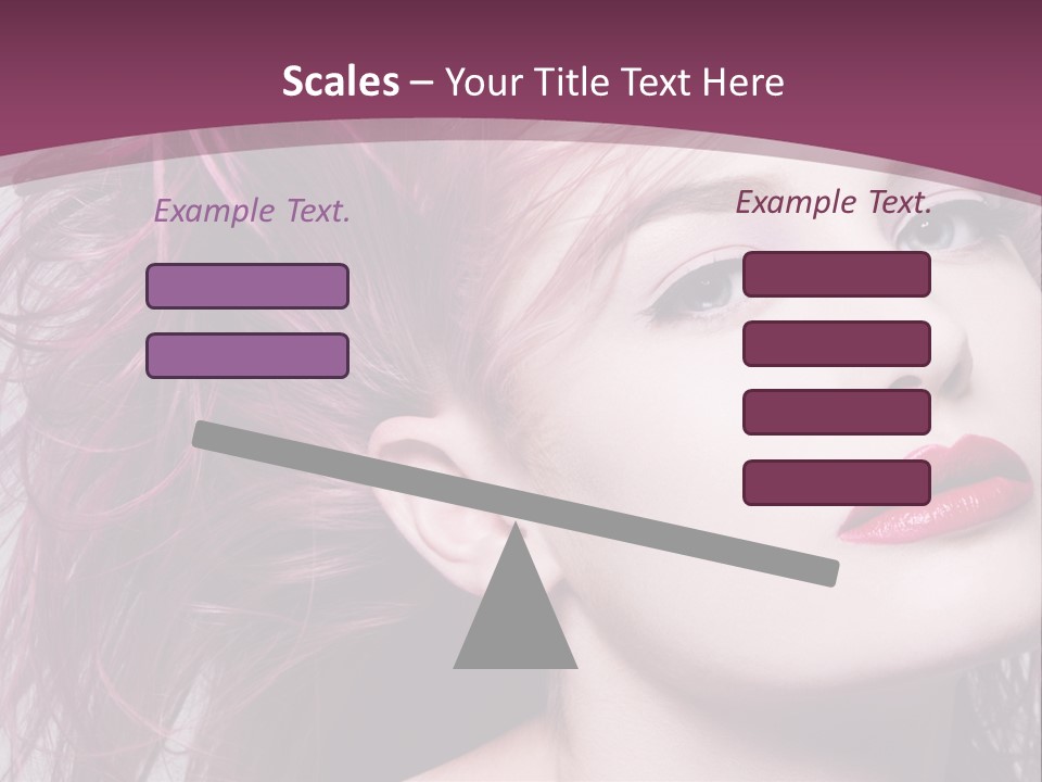 A Woman With Pink Hair And Red Lipstick PowerPoint Template