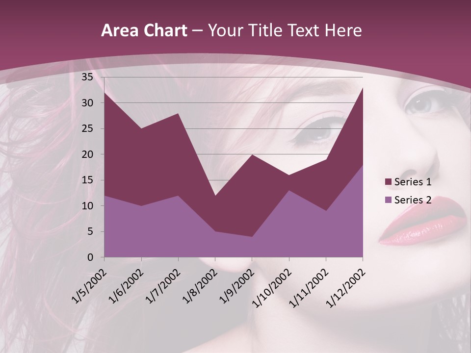 A Woman With Pink Hair And Red Lipstick PowerPoint Template