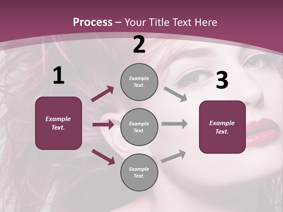 A Woman With Pink Hair And Red Lipstick PowerPoint Template