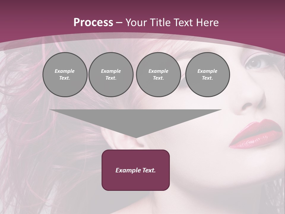 A Woman With Pink Hair And Red Lipstick PowerPoint Template