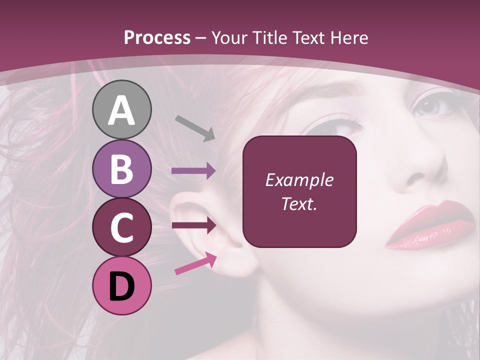 A Woman With Pink Hair And Red Lipstick PowerPoint Template
