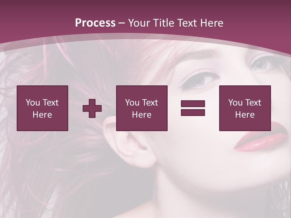 A Woman With Pink Hair And Red Lipstick PowerPoint Template