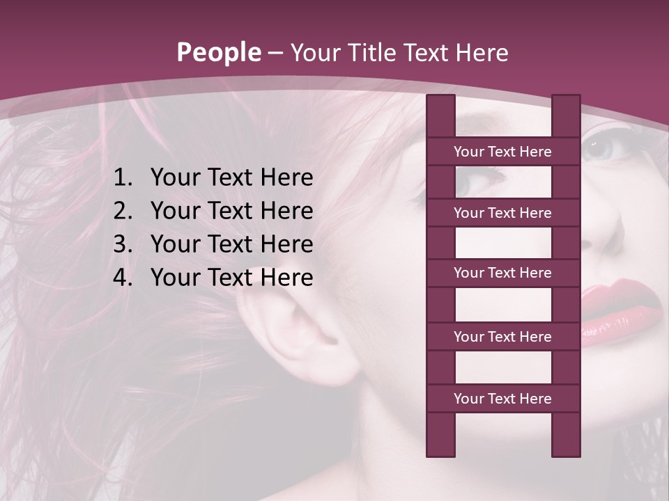 A Woman With Pink Hair And Red Lipstick PowerPoint Template