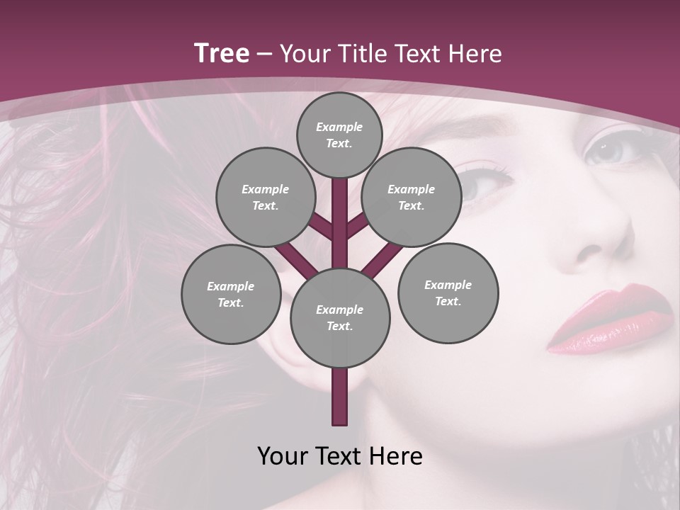 A Woman With Pink Hair And Red Lipstick PowerPoint Template