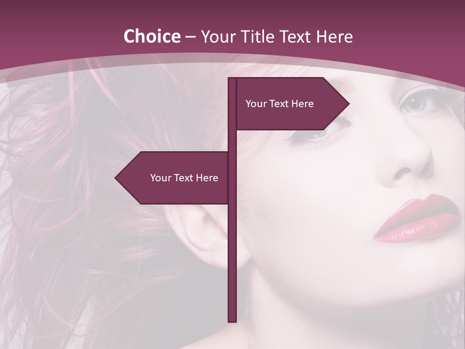 A Woman With Pink Hair And Red Lipstick PowerPoint Template