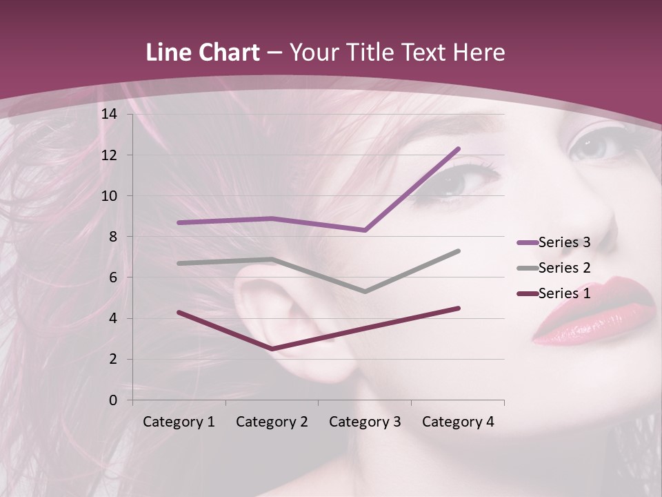 A Woman With Pink Hair And Red Lipstick PowerPoint Template