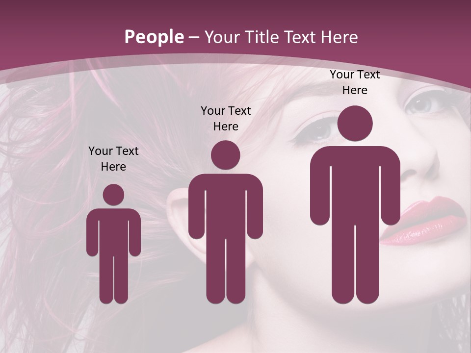 A Woman With Pink Hair And Red Lipstick PowerPoint Template