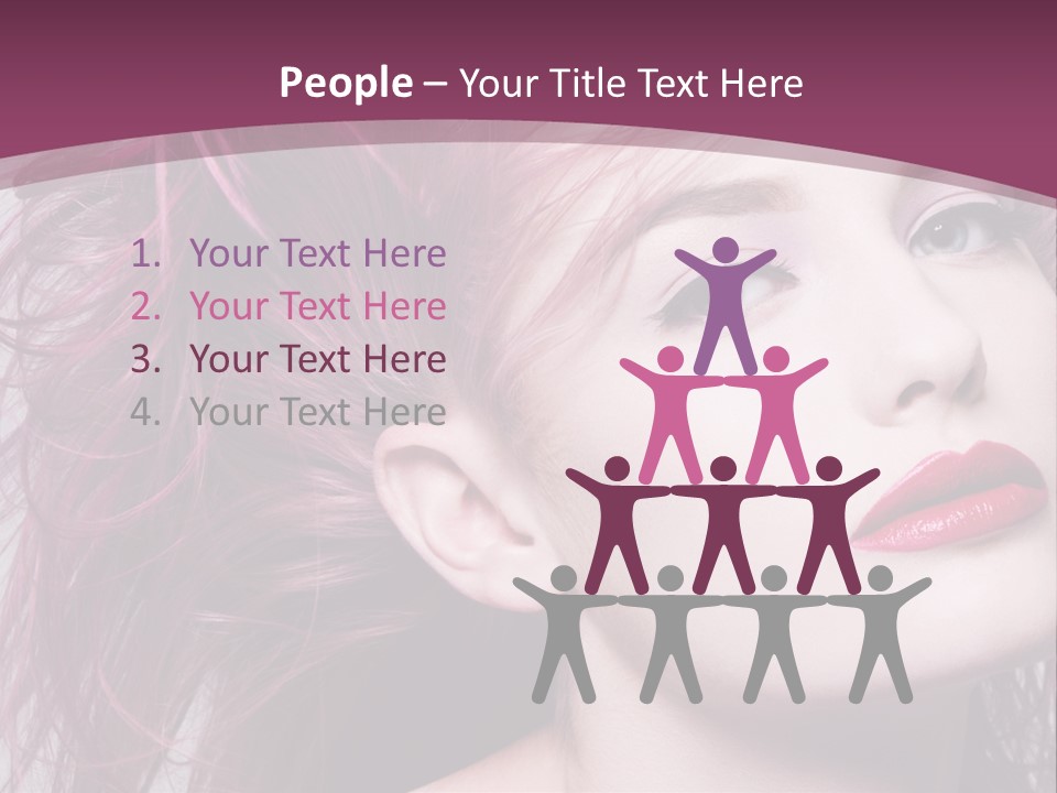 A Woman With Pink Hair And Red Lipstick PowerPoint Template