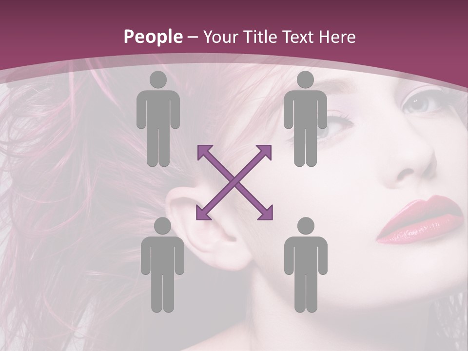 A Woman With Pink Hair And Red Lipstick PowerPoint Template