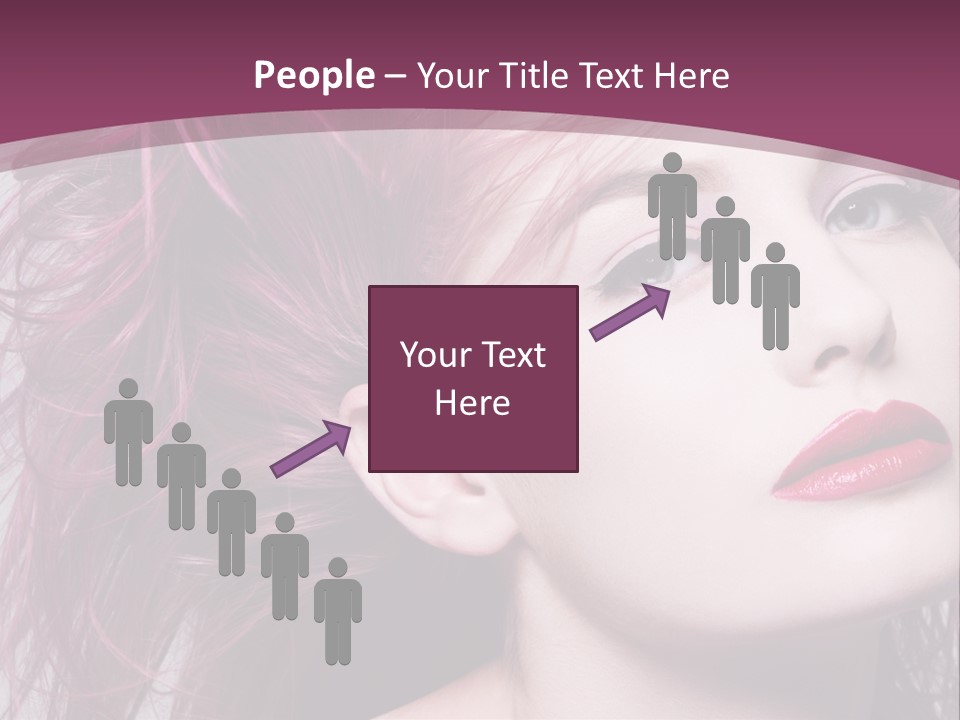 A Woman With Pink Hair And Red Lipstick PowerPoint Template