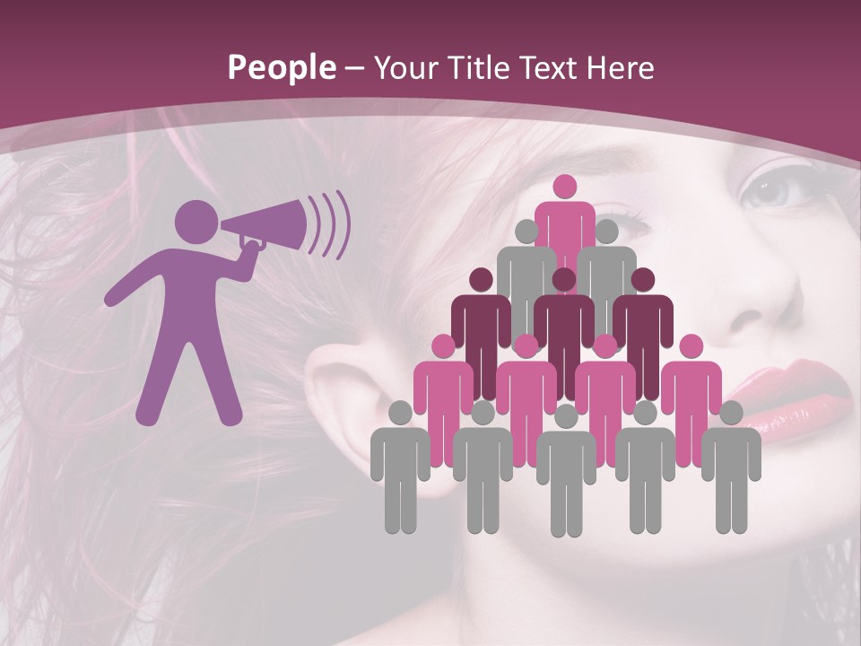 A Woman With Pink Hair And Red Lipstick PowerPoint Template