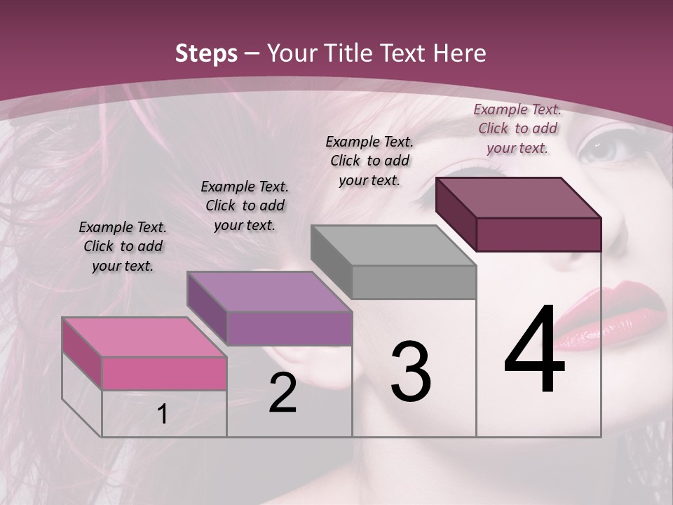 A Woman With Pink Hair And Red Lipstick PowerPoint Template