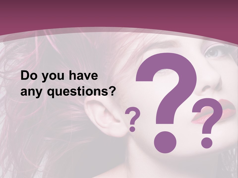 A Woman With Pink Hair And Red Lipstick PowerPoint Template