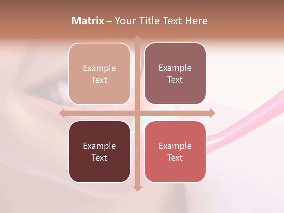 A Woman Brushing Her Teeth With A Pink Toothbrush PowerPoint Template