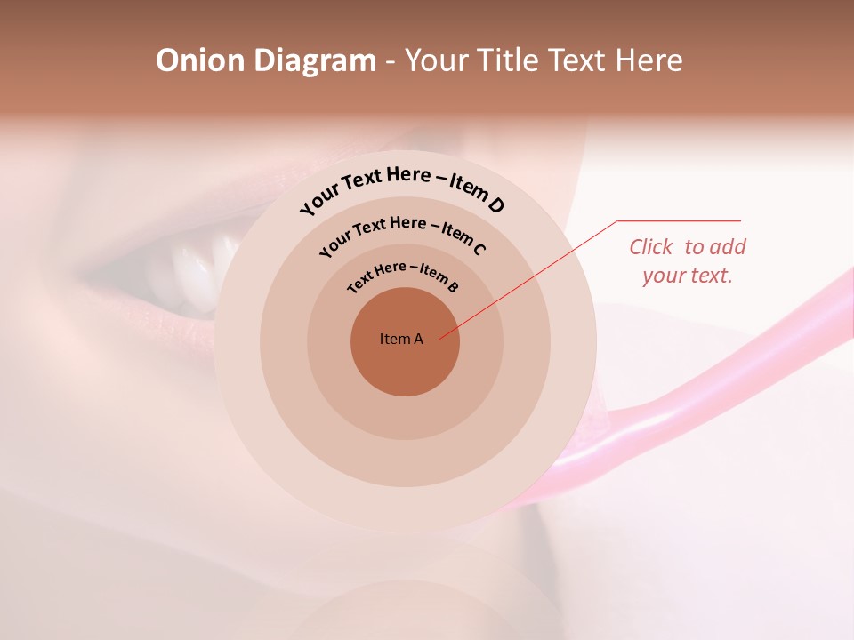 A Woman Brushing Her Teeth With A Pink Toothbrush PowerPoint Template