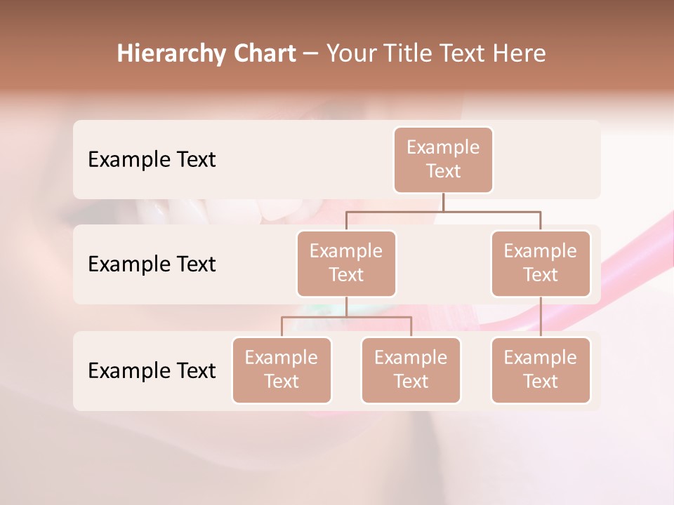 A Woman Brushing Her Teeth With A Pink Toothbrush PowerPoint Template