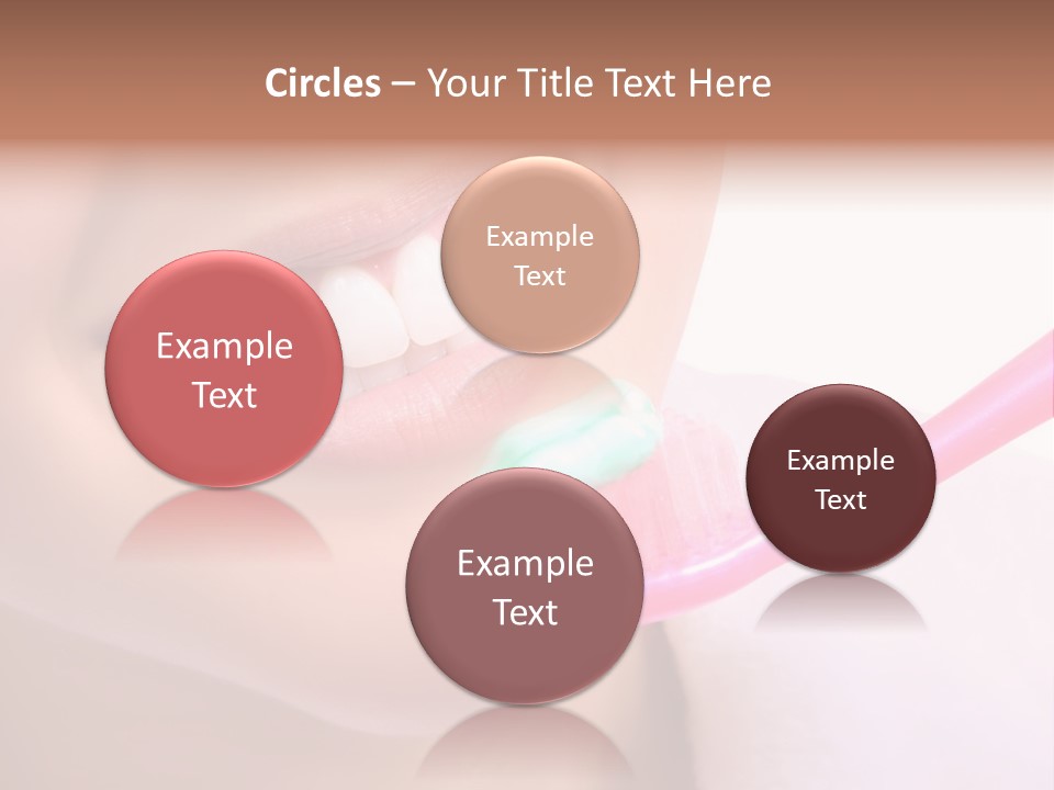 A Woman Brushing Her Teeth With A Pink Toothbrush PowerPoint Template