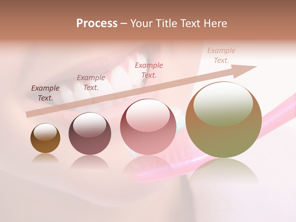 A Woman Brushing Her Teeth With A Pink Toothbrush PowerPoint Template