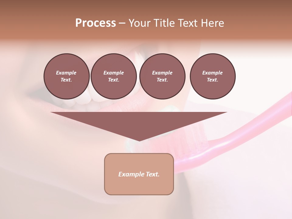 A Woman Brushing Her Teeth With A Pink Toothbrush PowerPoint Template