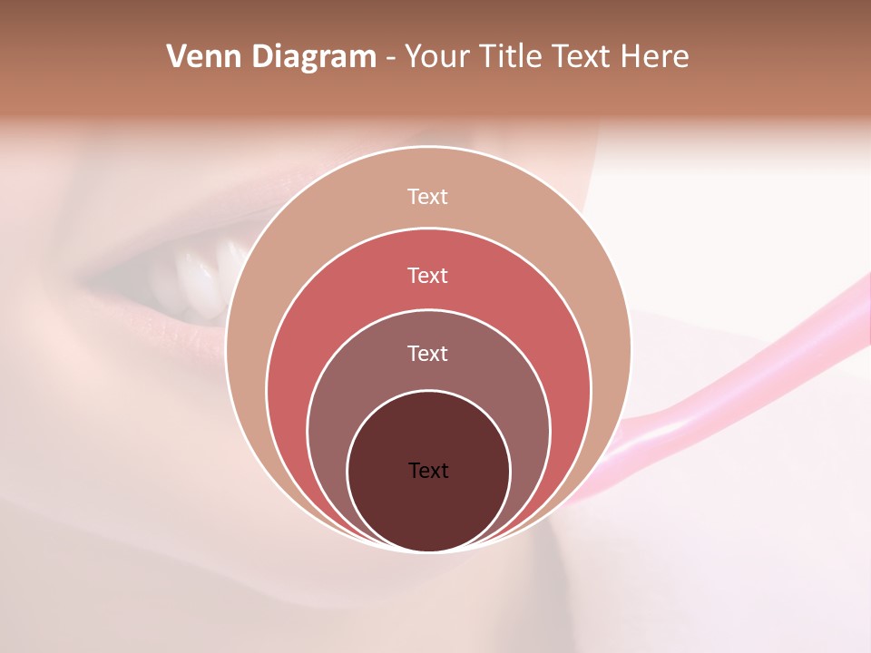 A Woman Brushing Her Teeth With A Pink Toothbrush PowerPoint Template