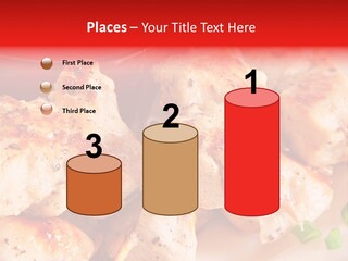 A Plate Of Chicken Skewers With Tomatoes And Ketchup PowerPoint Template