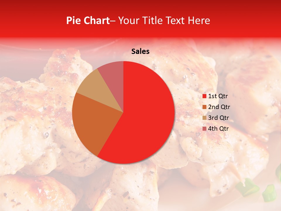 A Plate Of Chicken Skewers With Tomatoes And Ketchup PowerPoint Template