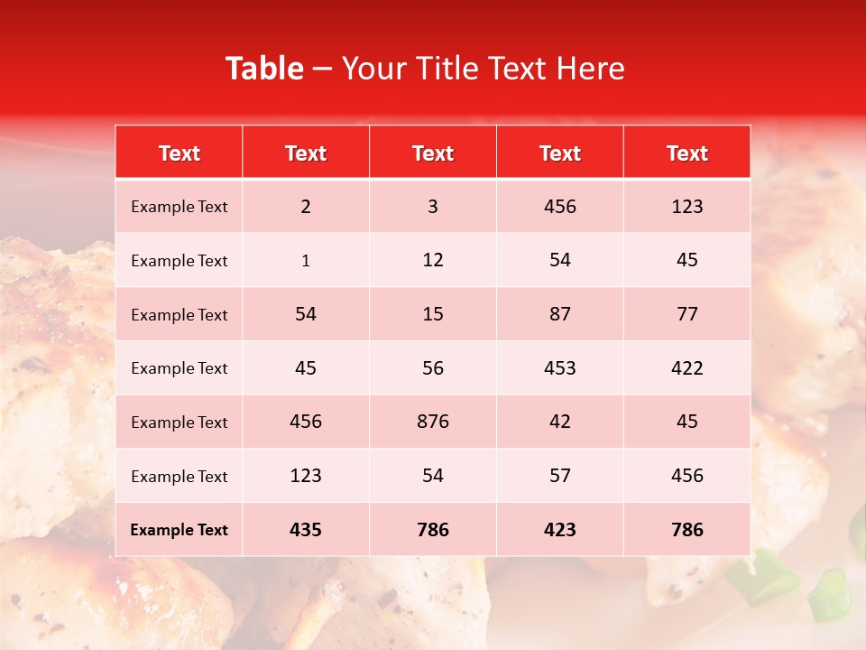 A Plate Of Chicken Skewers With Tomatoes And Ketchup PowerPoint Template