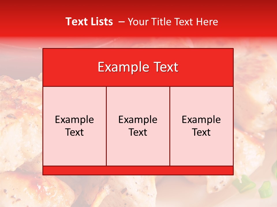 A Plate Of Chicken Skewers With Tomatoes And Ketchup PowerPoint Template