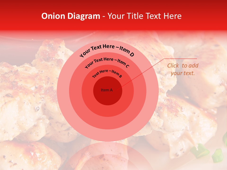 A Plate Of Chicken Skewers With Tomatoes And Ketchup PowerPoint Template