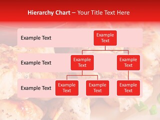 A Plate Of Chicken Skewers With Tomatoes And Ketchup PowerPoint Template