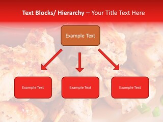 A Plate Of Chicken Skewers With Tomatoes And Ketchup PowerPoint Template