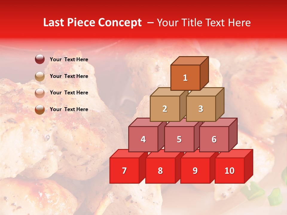 A Plate Of Chicken Skewers With Tomatoes And Ketchup PowerPoint Template